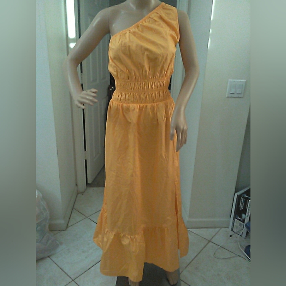 NWT A N.A Chic One-Shoulder Dress Vibrant YELLOW SZ. XL (Fab. FOR ⛱️🌞🌞🌞⛱️🌞)